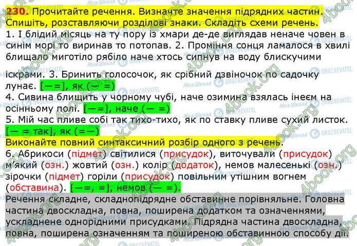 ГДЗ Укр мова 9 класс страница 230